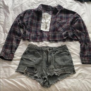 Cropped brandy Melville flannel